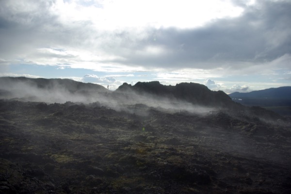 A l'intérieur du cratère